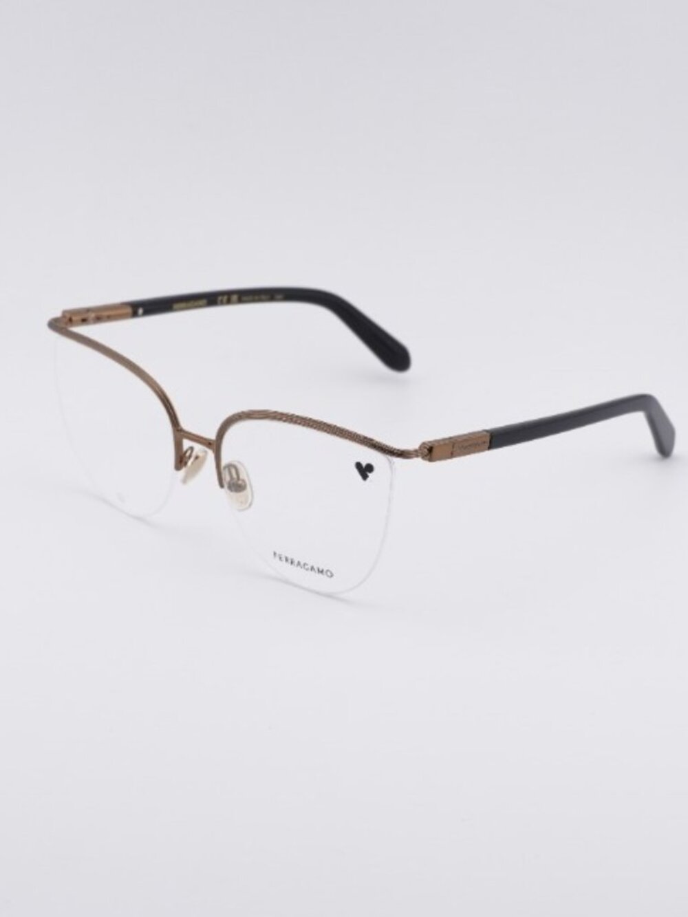 Salvatore Ferragamo SF2227 730 Eyeglasses Amber Gold 56mm Cat Eye Frame